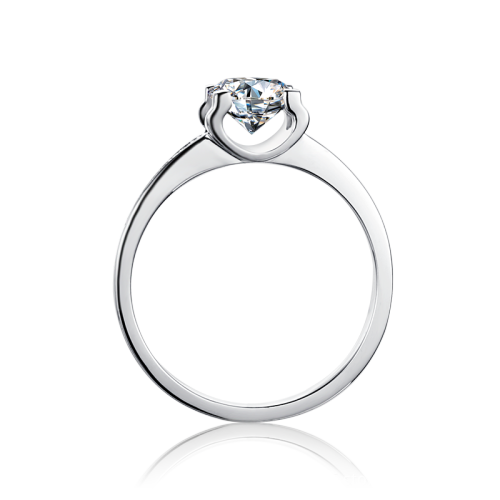 Fashion Jewelry  925 Silver Ring For Women Wedding Ring Four Prong Moissanite With Cutting Diamonds  For Anniversary